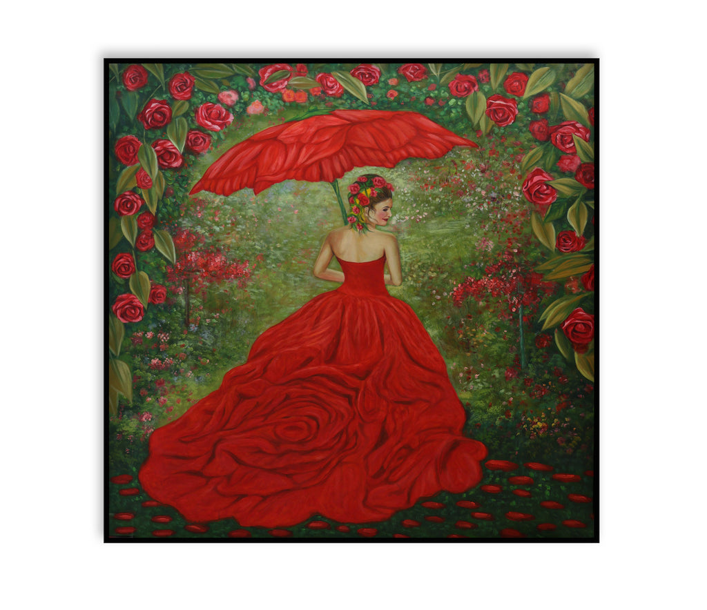 Artwork #70 - Lady in Red Garden